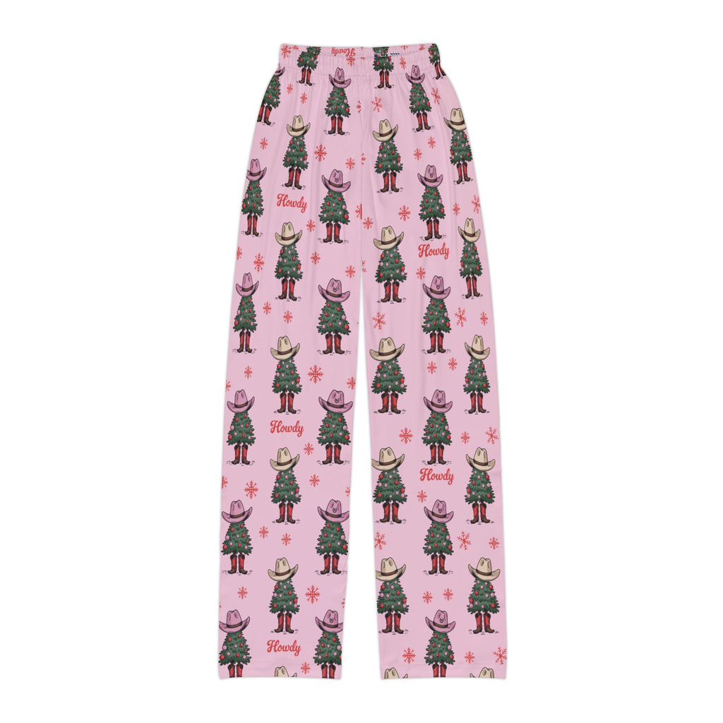 Youth Howdy Christmas Tree PJ Pant Pink