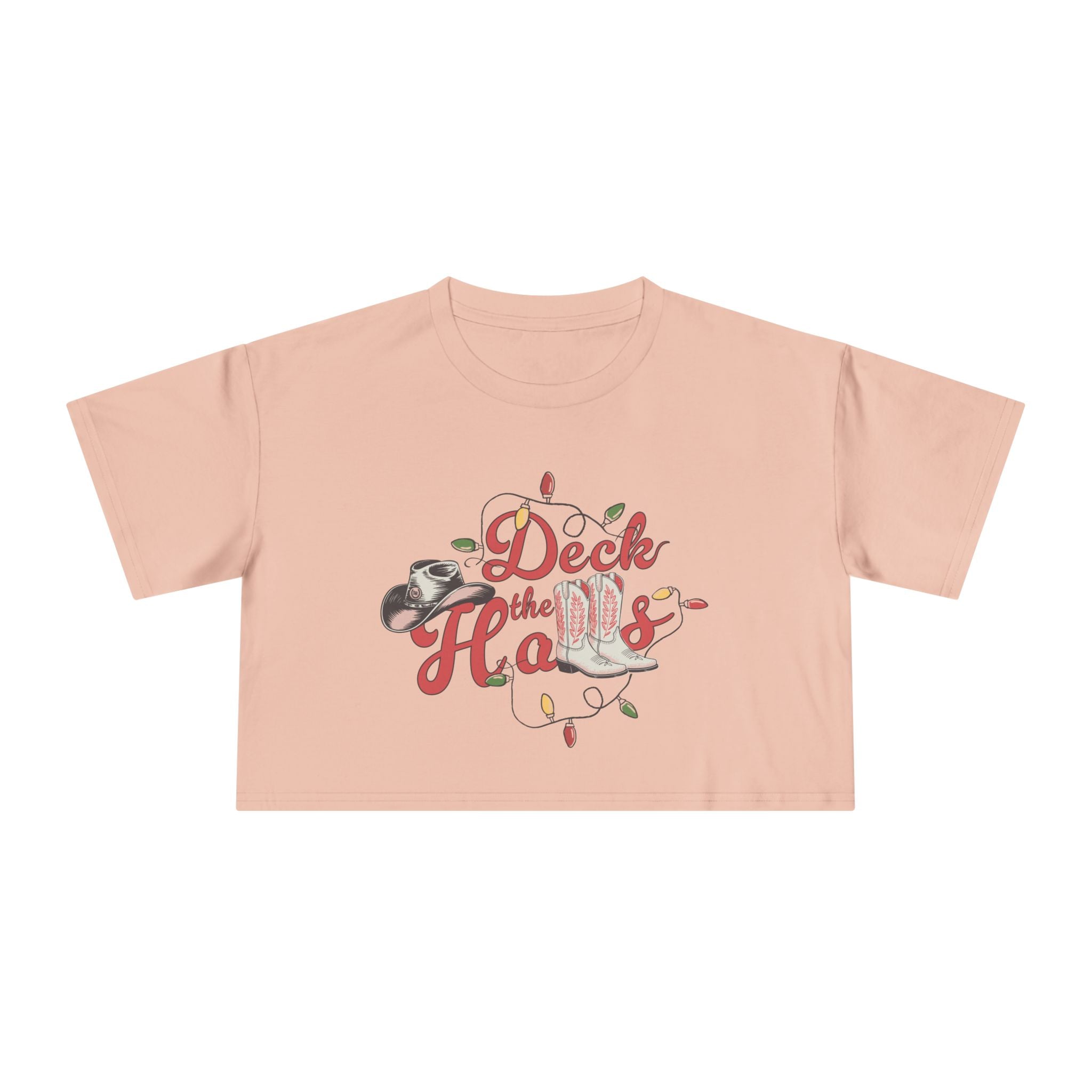 DECK THE HALLS BOXY CROP TEE