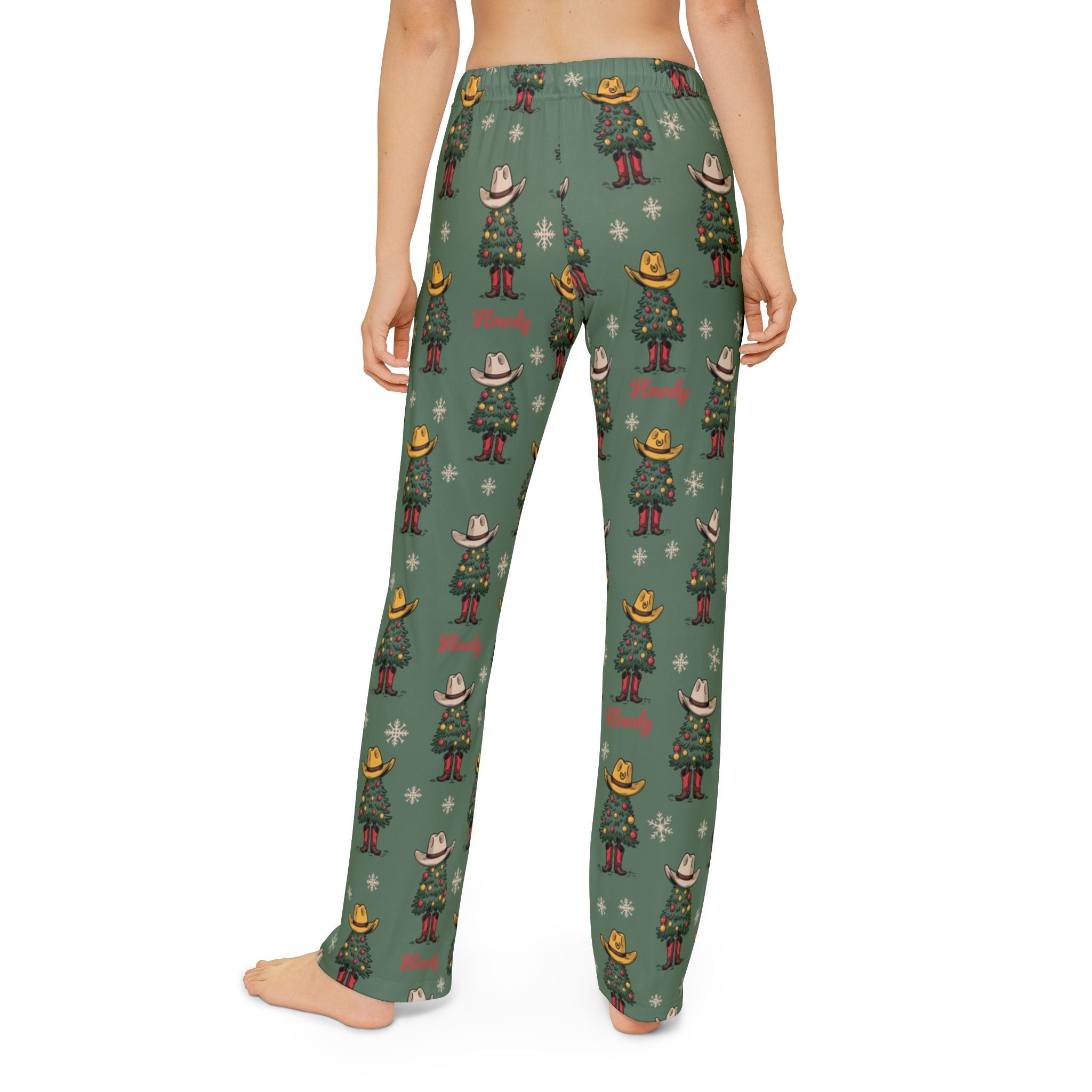Youth Howdy Christmas Tree PJ Pant Green