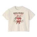 Hot Cocoa Club Womens Boxy  Crop Tee