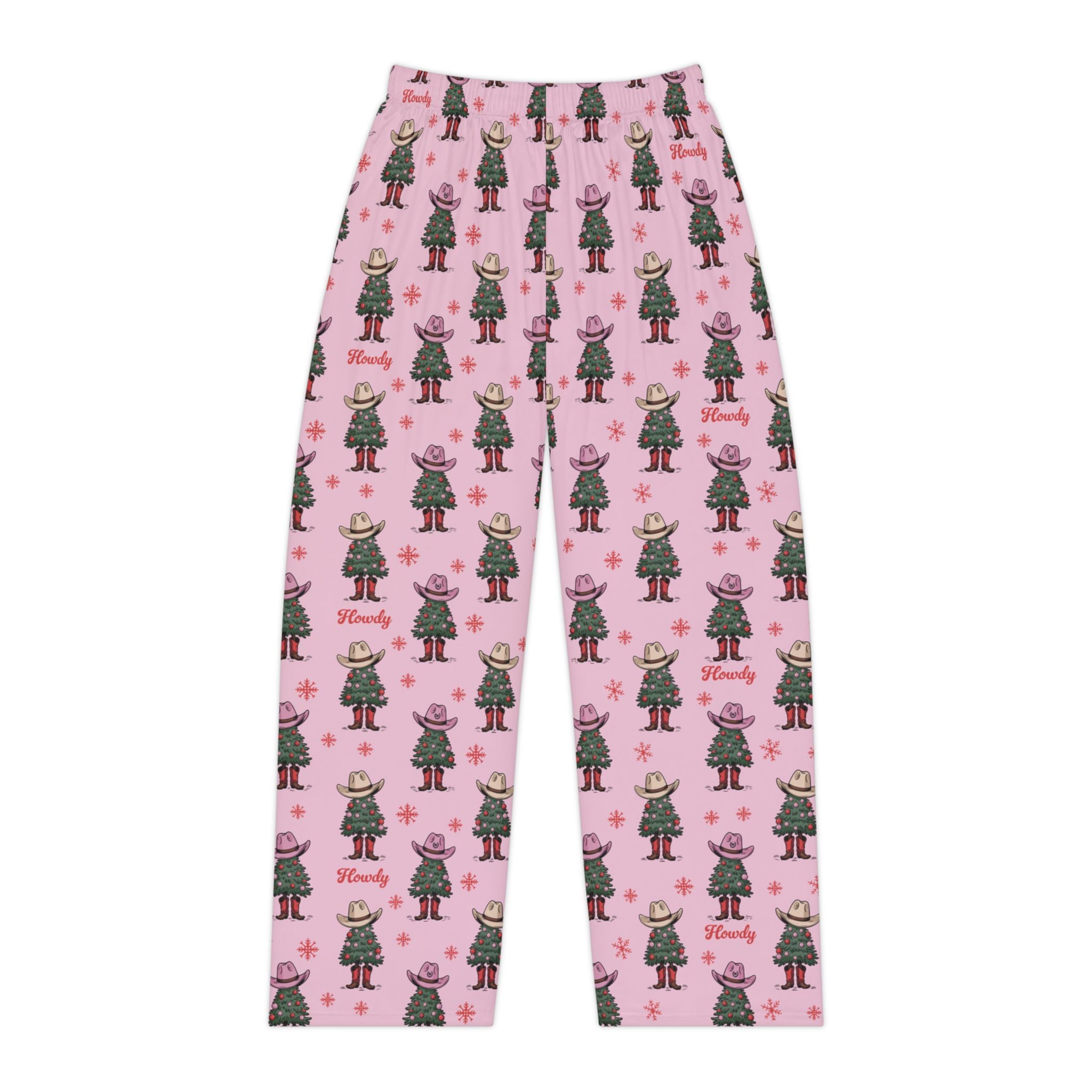 Womens Howdy Christmas Tree PJ Pant Pink