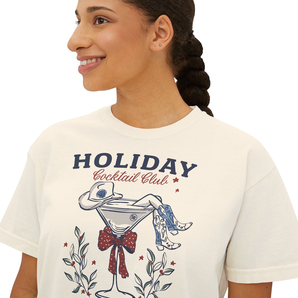 Holiday Cocktail Club Women's Boxy Tee