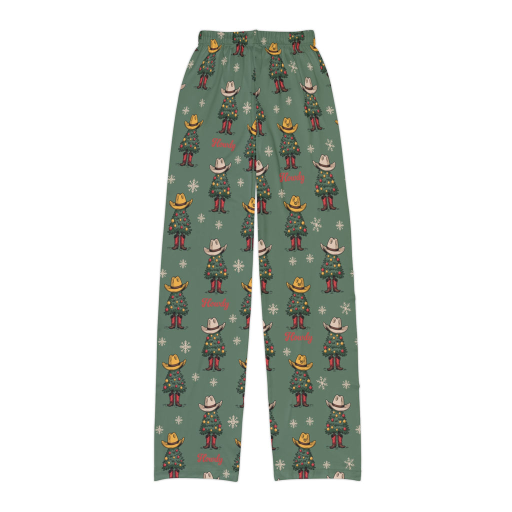 Youth Howdy Christmas Tree PJ Pant Green