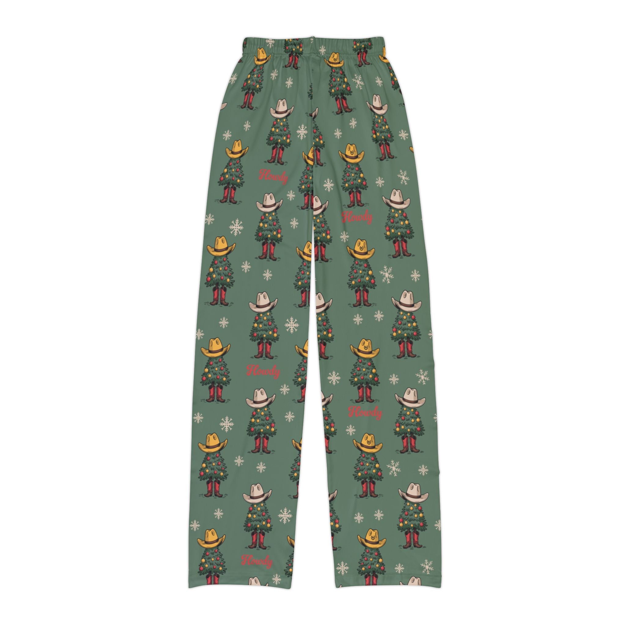 Youth Howdy Christmas Tree PJ Pant Green