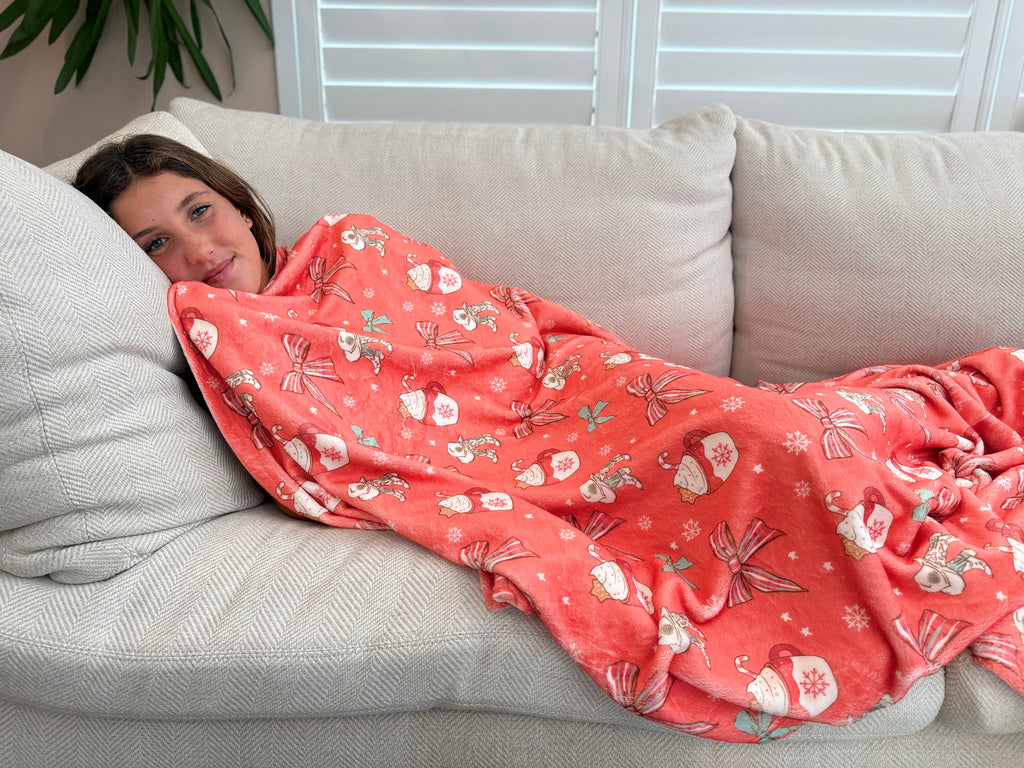 Hot Cocoa Club Velveteen Plush Blanket