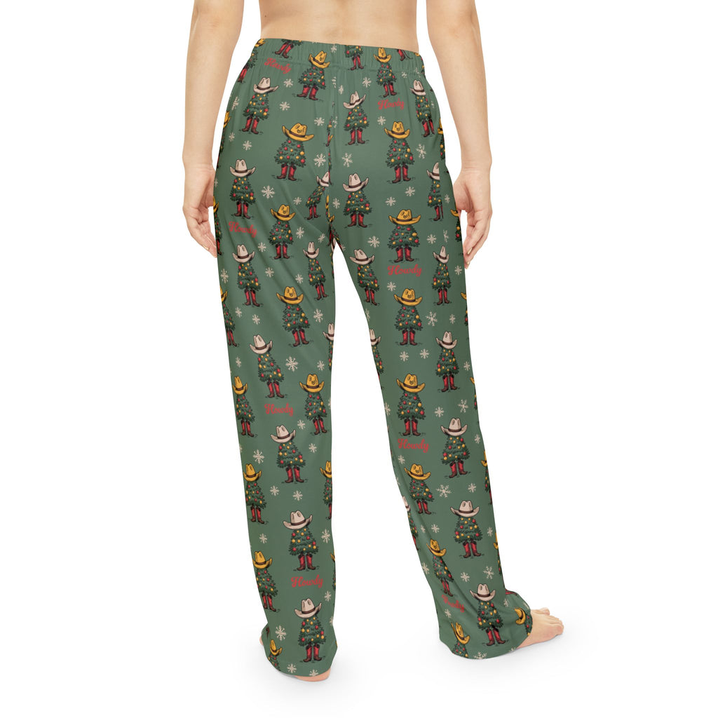 Womens Howdy Christmas Tree PJ Pant Green
