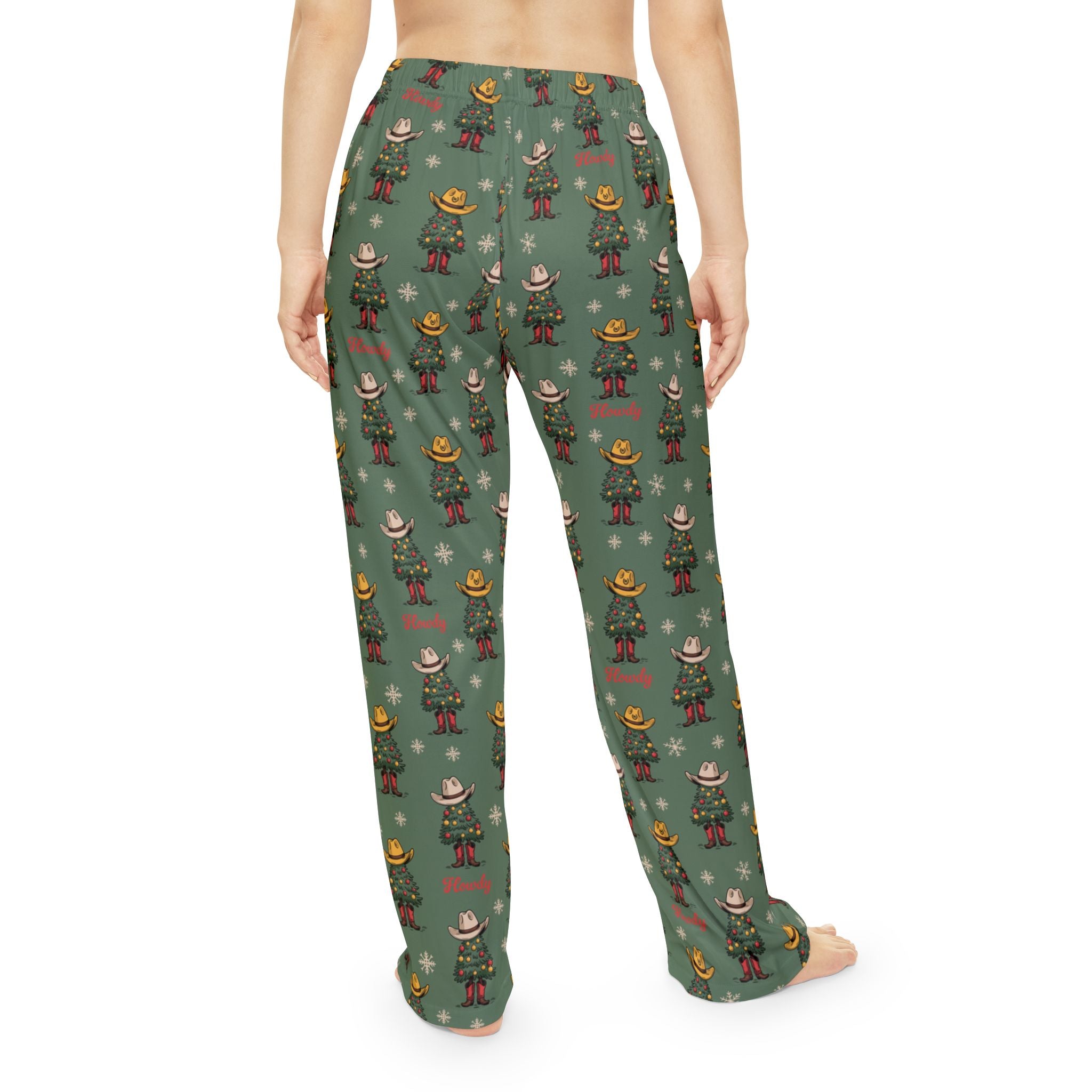 Womens Howdy Christmas Tree PJ Pant Green