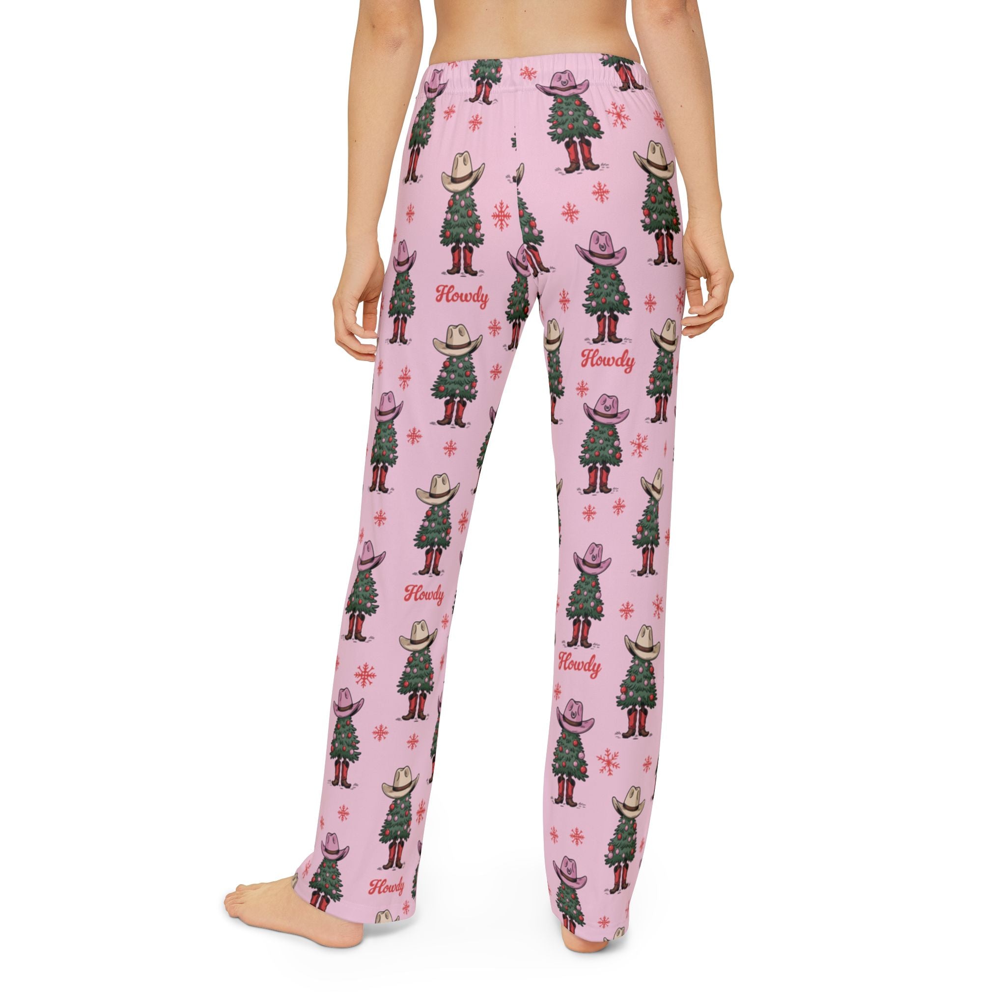 Youth Howdy Christmas Tree PJ Pant Pink