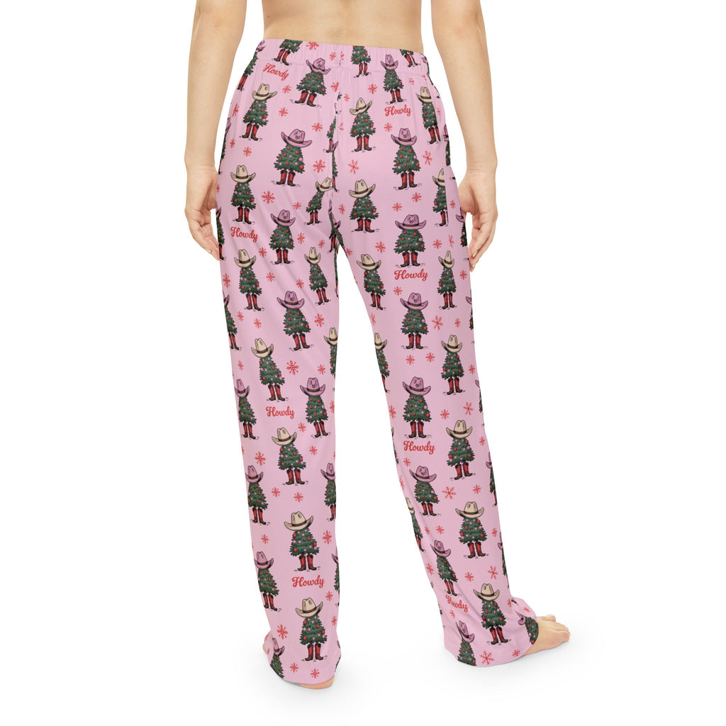 Womens Howdy Christmas Tree PJ Pant Pink