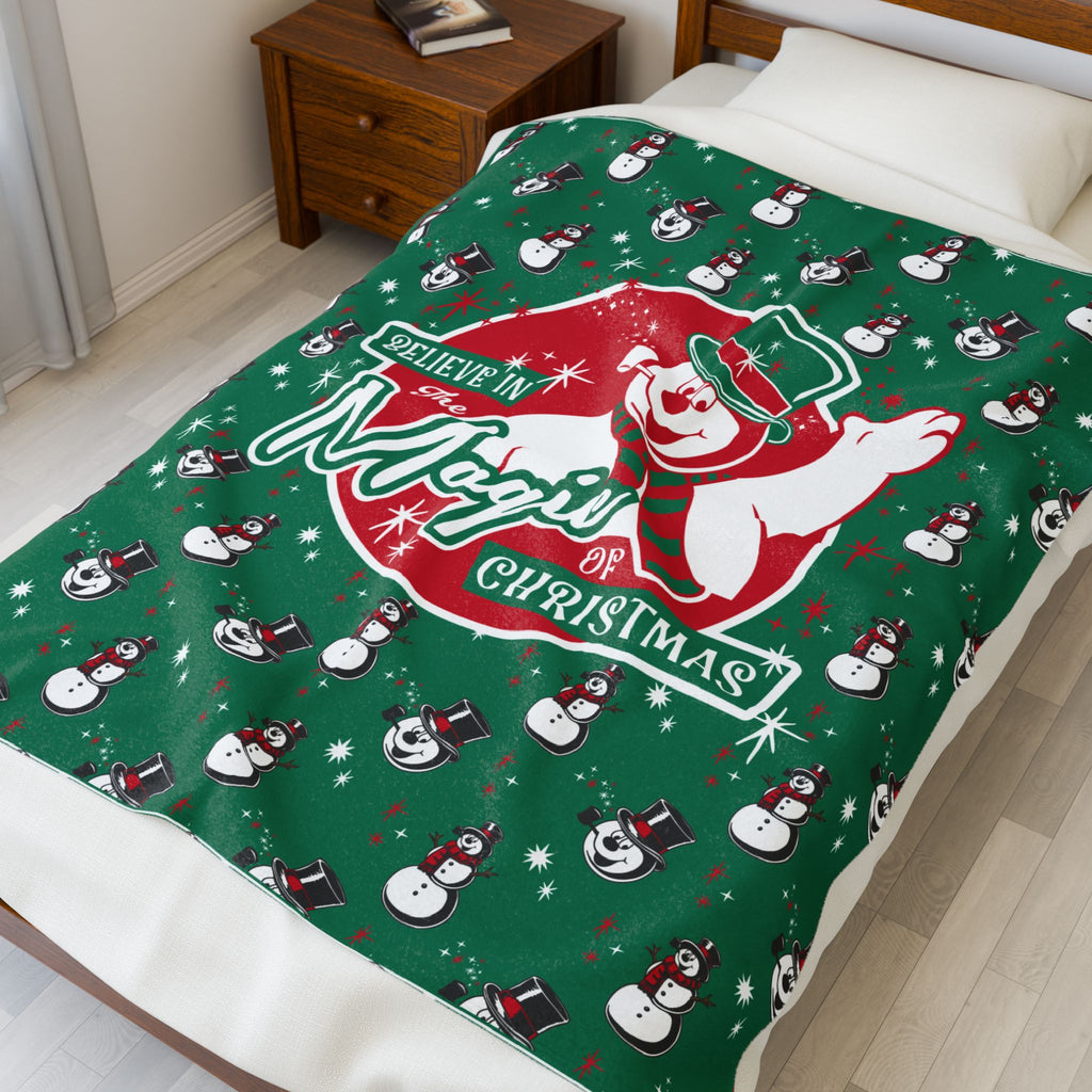 Believe in the Magic of Christmas Velveteen Plush Blanket