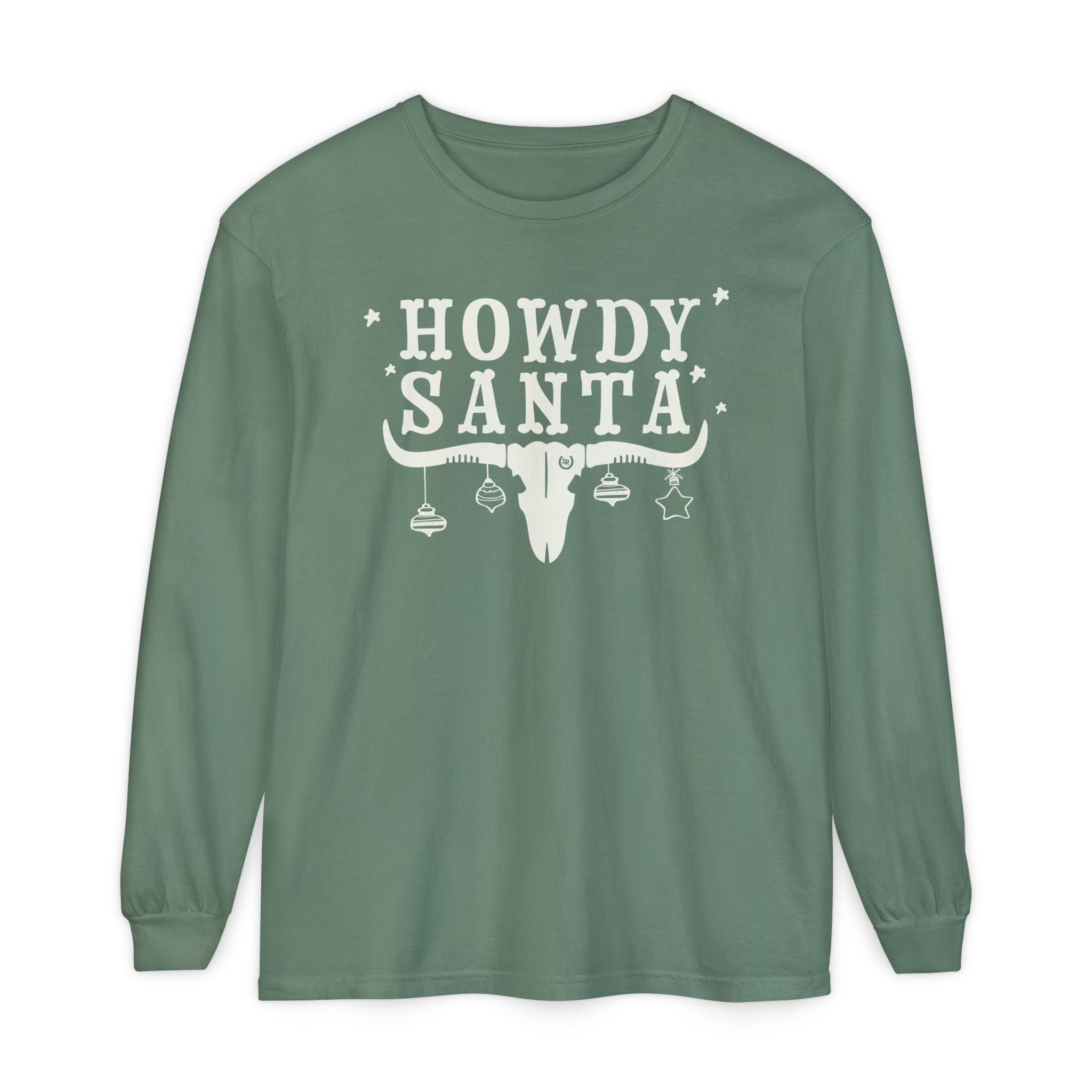 Howdy Santa Garment Dyed Long Sleeve Tee
