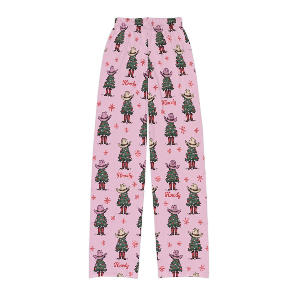 Youth Howdy Christmas Tree PJ Pant Pink