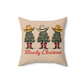 Howdy Christmas Faux Suede Pillow Green