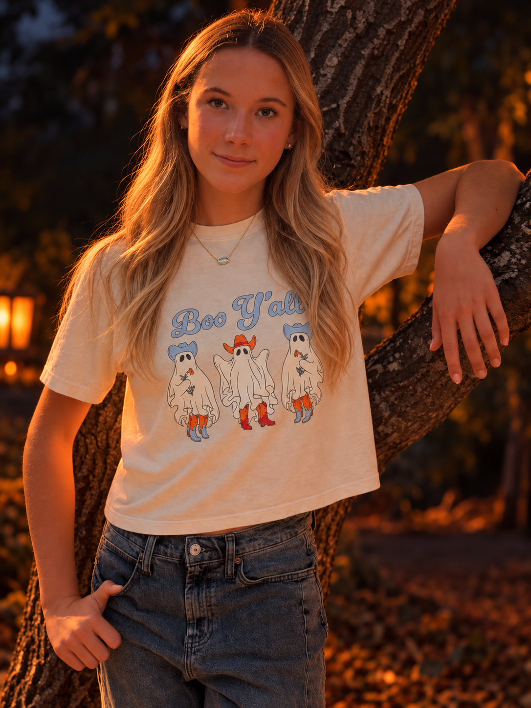 Boo Y'all Boxy Crop Tee